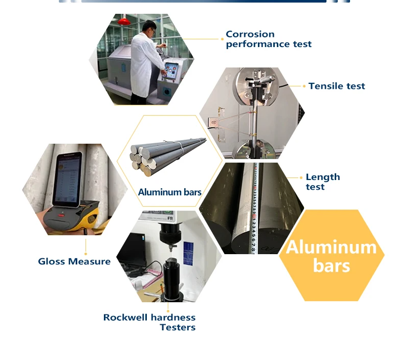 inspección de barras de aluminio